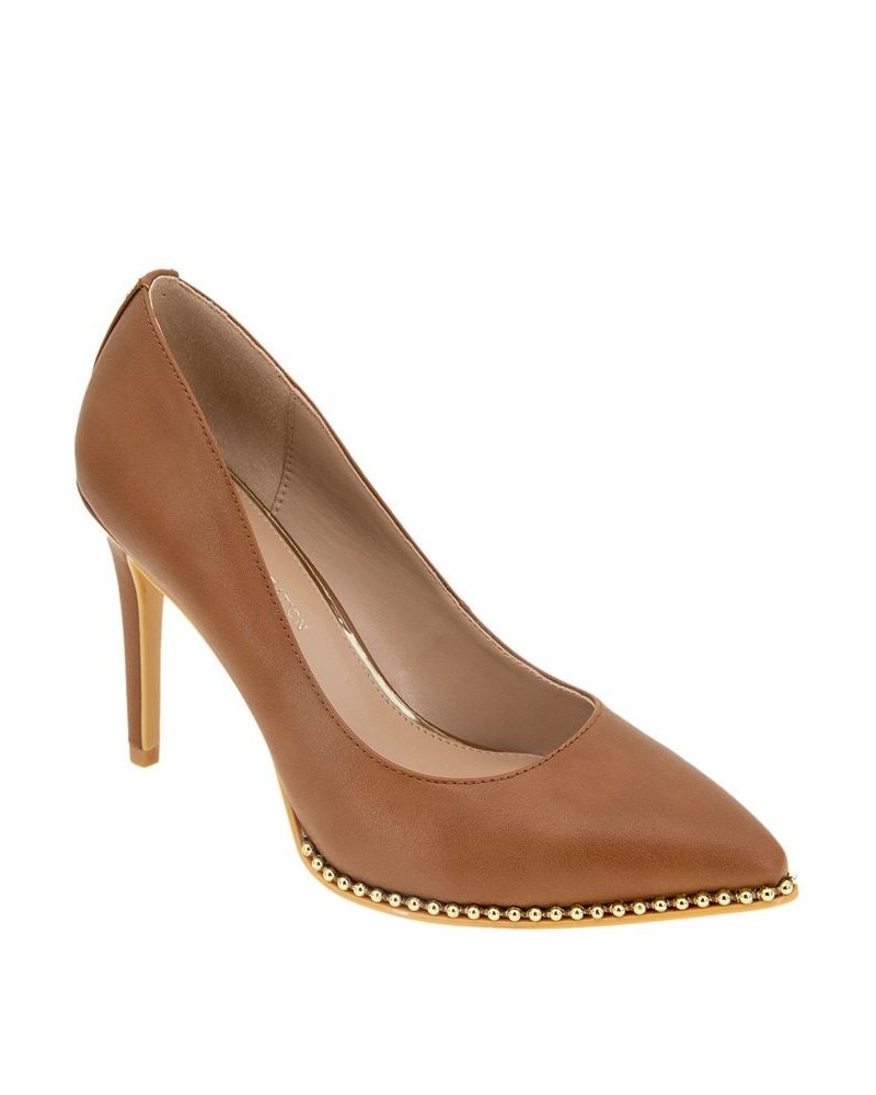 Women's Hawti Pointed Toe Pump Brown $47.96 Shoes