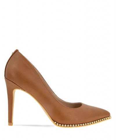 Women's Hawti Pointed Toe Pump Brown $47.96 Shoes