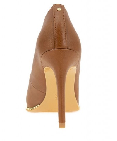 Women's Hawti Pointed Toe Pump Brown $47.96 Shoes