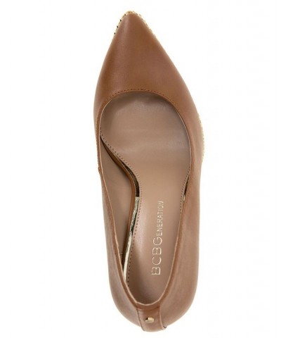 Women's Hawti Pointed Toe Pump Brown $47.96 Shoes