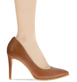 Women's Hawti Pointed Toe Pump Brown $47.96 Shoes