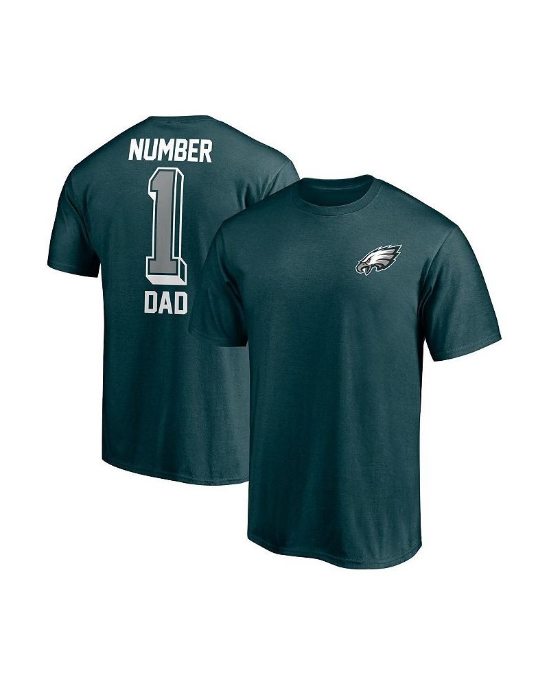 Men's Branded Midnight Green Philadelphia Eagles 1 Dad T-shirt $17.22 T-Shirts