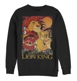 Disney Men's Lion King Happy Group Shot Sunset, Crewneck Fleece Black $25.30 Sweatshirt