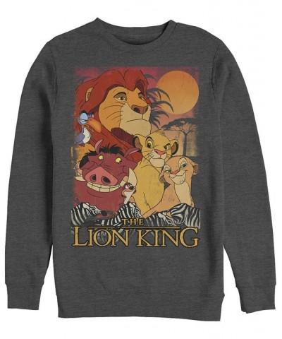 Disney Men's Lion King Happy Group Shot Sunset, Crewneck Fleece Black $25.30 Sweatshirt