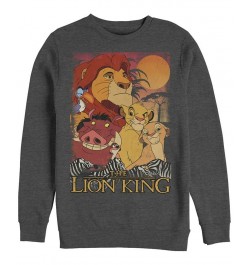 Disney Men's Lion King Happy Group Shot Sunset, Crewneck Fleece Black $25.30 Sweatshirt