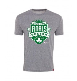 Men's Gray Boston Celtics 2022 NBA Finals Crest Comfy T-shirt $20.70 T-Shirts