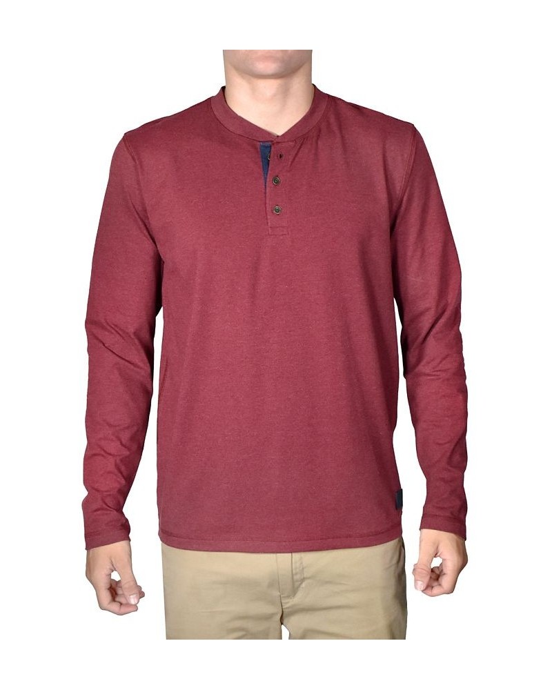 Men's Stretch Jersey 3-button Henley Red $28.50 Shirts