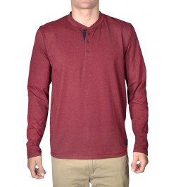 Men's Stretch Jersey 3-button Henley Red $28.50 Shirts