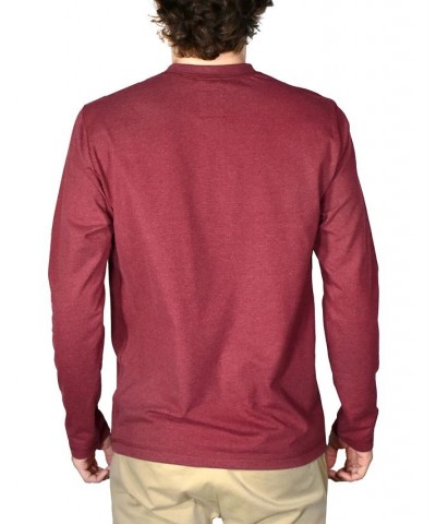 Men's Stretch Jersey 3-button Henley Red $28.50 Shirts