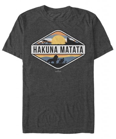 Disney Men's The Lion King Hakuna Matata Emblem Short Sleeve T-Shirt Gray $15.40 T-Shirts