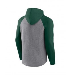 Men's Branded Heathered Gray and Green Green Bay Packers By Design Raglan Pullover Hoodie $36.00 Sweatshirt