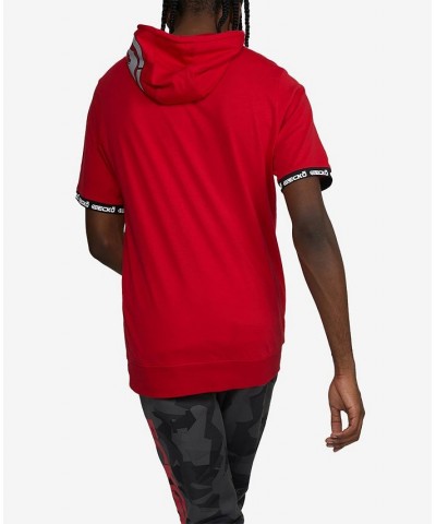 Men's Short Sleeve Bam Bam Hoodie Red $26.10 Sweatshirt