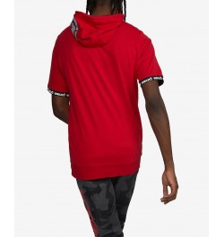 Men's Short Sleeve Bam Bam Hoodie Red $26.10 Sweatshirt