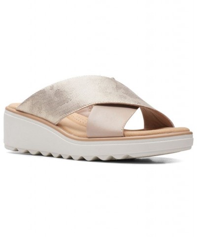 Women's Jillian Gem Crisscross Slip-On Wedge Sandals PD02 $35.70 Shoes