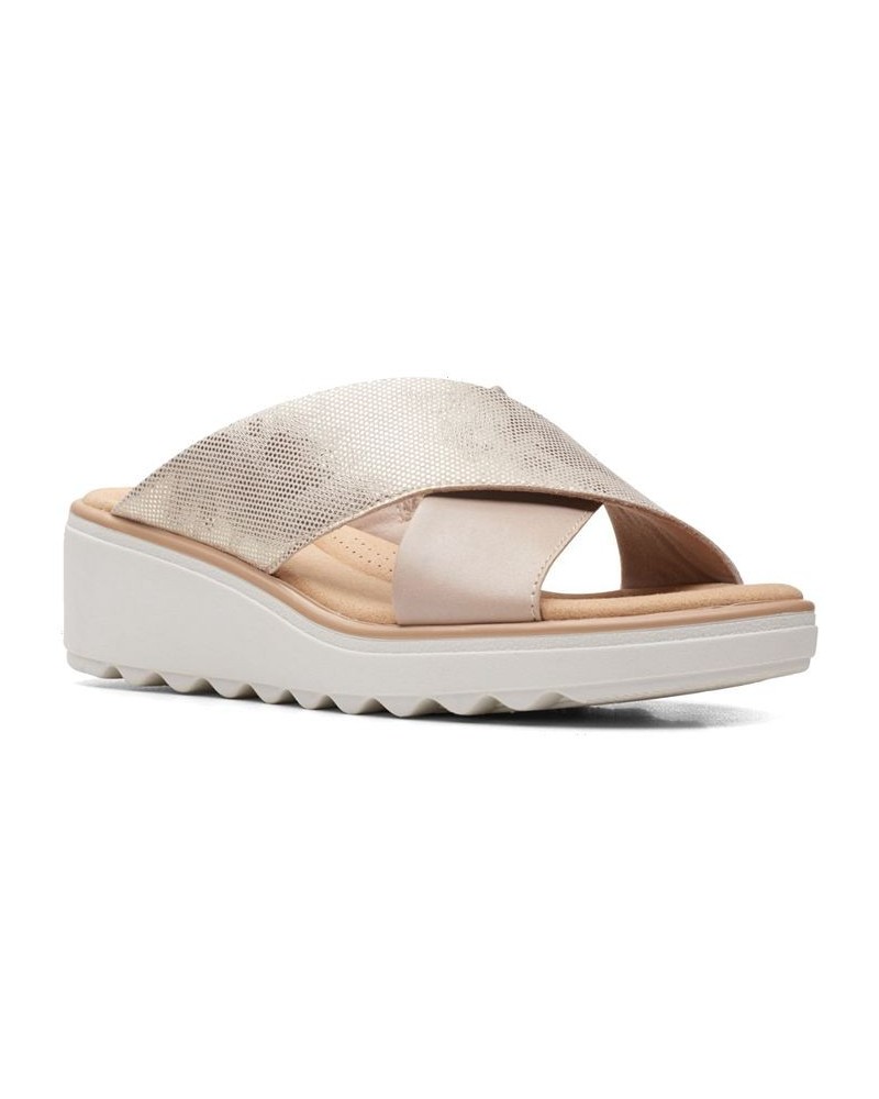 Women's Jillian Gem Crisscross Slip-On Wedge Sandals PD02 $35.70 Shoes