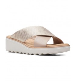 Women's Jillian Gem Crisscross Slip-On Wedge Sandals PD02 $35.70 Shoes